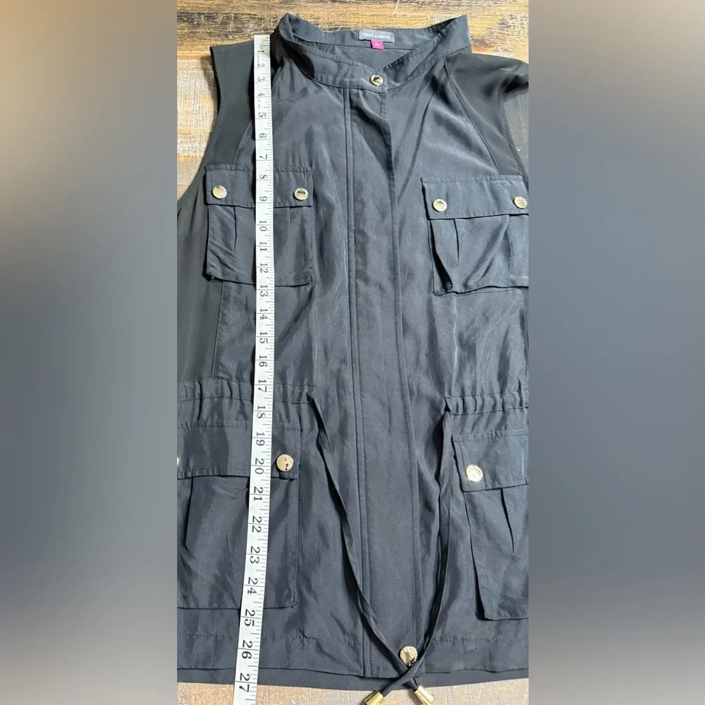 Vince Camuto Black Sleeveless Utility Vest - Picture 7 of 10